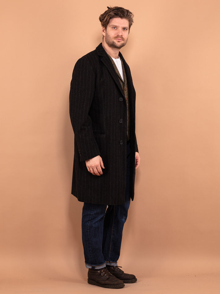 Vintage 90's Men Wool Blend Coat in Gray - NorthernGrip