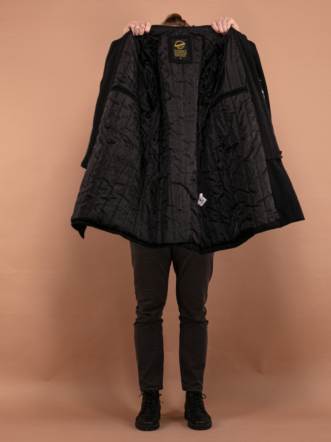 Vintage 90's Men Wool Blend Coat in Gray - NorthernGrip
