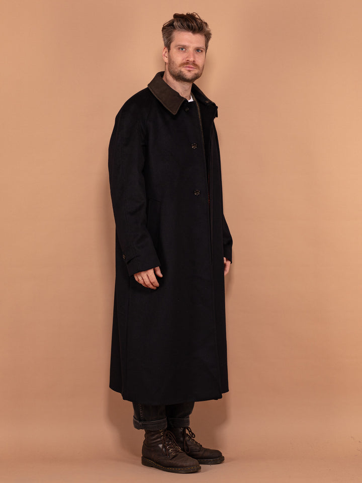 Vintage 90's Men Wool and Cashmere Coat in Gray - NorthernGrip