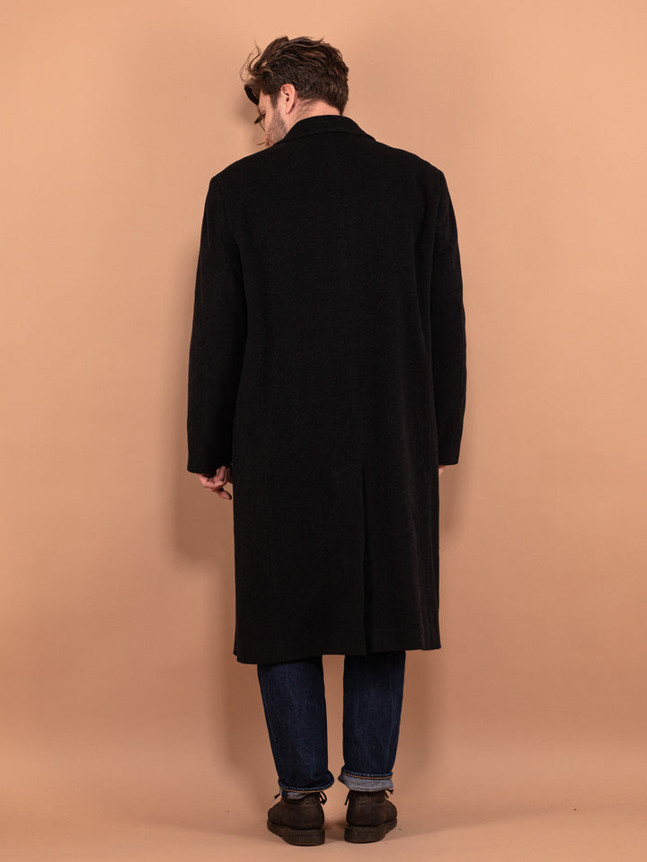 Vintage 90's Men Wool and Cashmere Coat in Gray - NorthernGrip