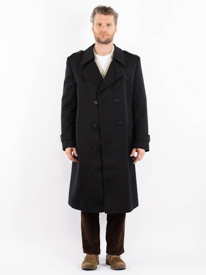 Vintage 90's Men Trench Coat in BlackZ1619
