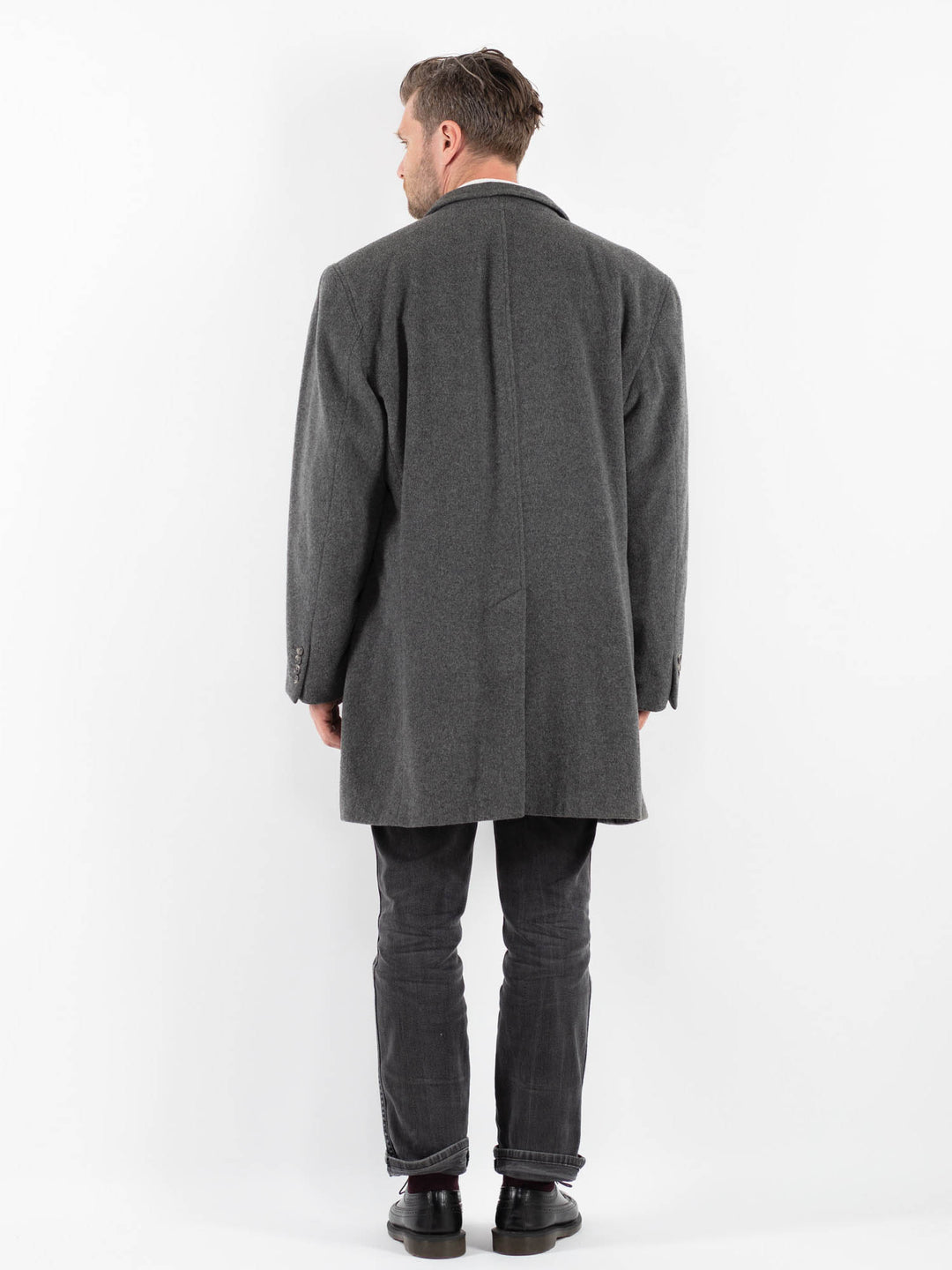 Vintage 90's Men Wool Blend Coat in GrayZ1757