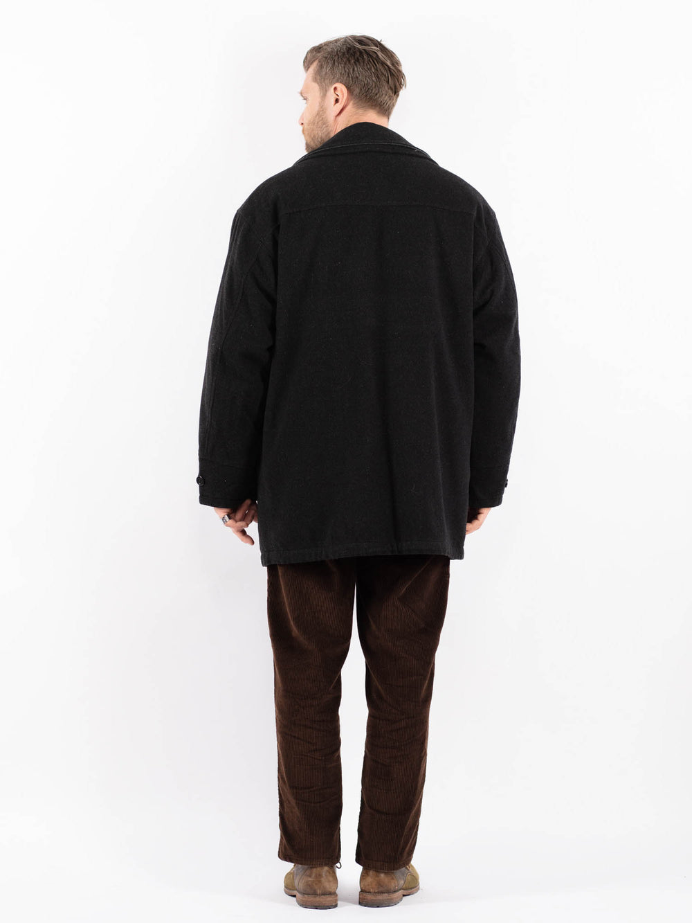Vintage 90's Men Wool Blend Coat in GrayZ1628