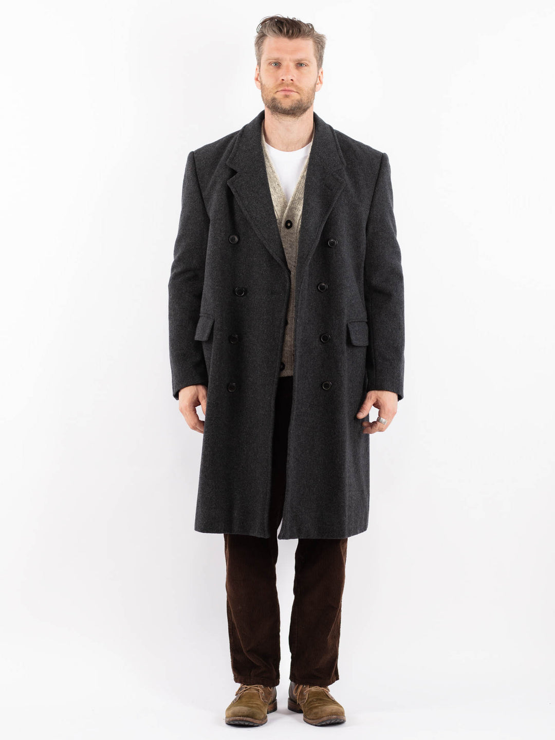 Vintage 90's Men Wool Blend Coat in GrayZ1632
