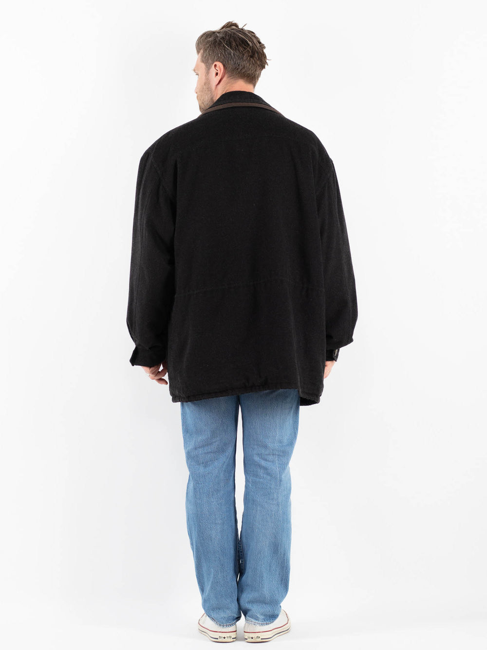 Vintage 90's Men Wool Blend Jacket in GrayZ1770