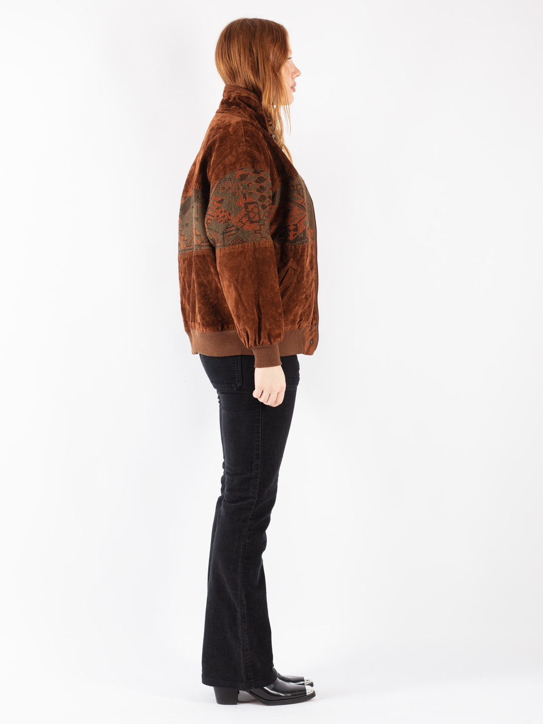 Vintage 90's Women Sherpa Jacket in Brown