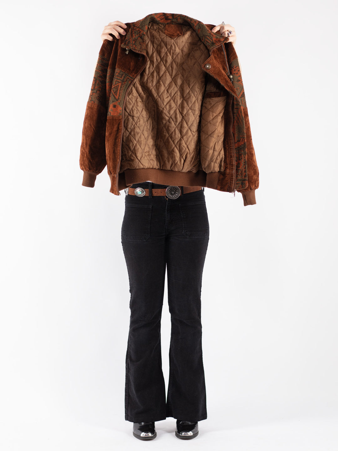 Vintage 90's Women Sherpa Jacket in Brown