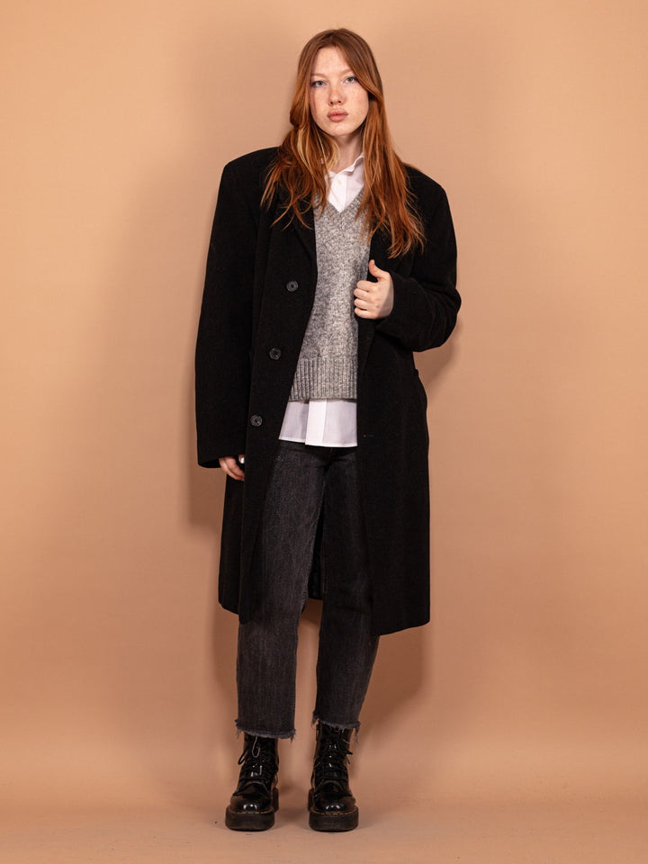 Vintage 90's Women  Cashmere and Wool Blend Coat in Gray - NorthernGrip