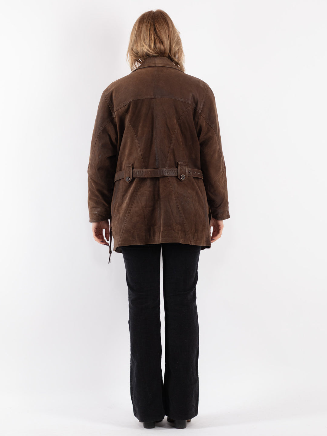 Vintage 90's Women Leather Jacket in Brown