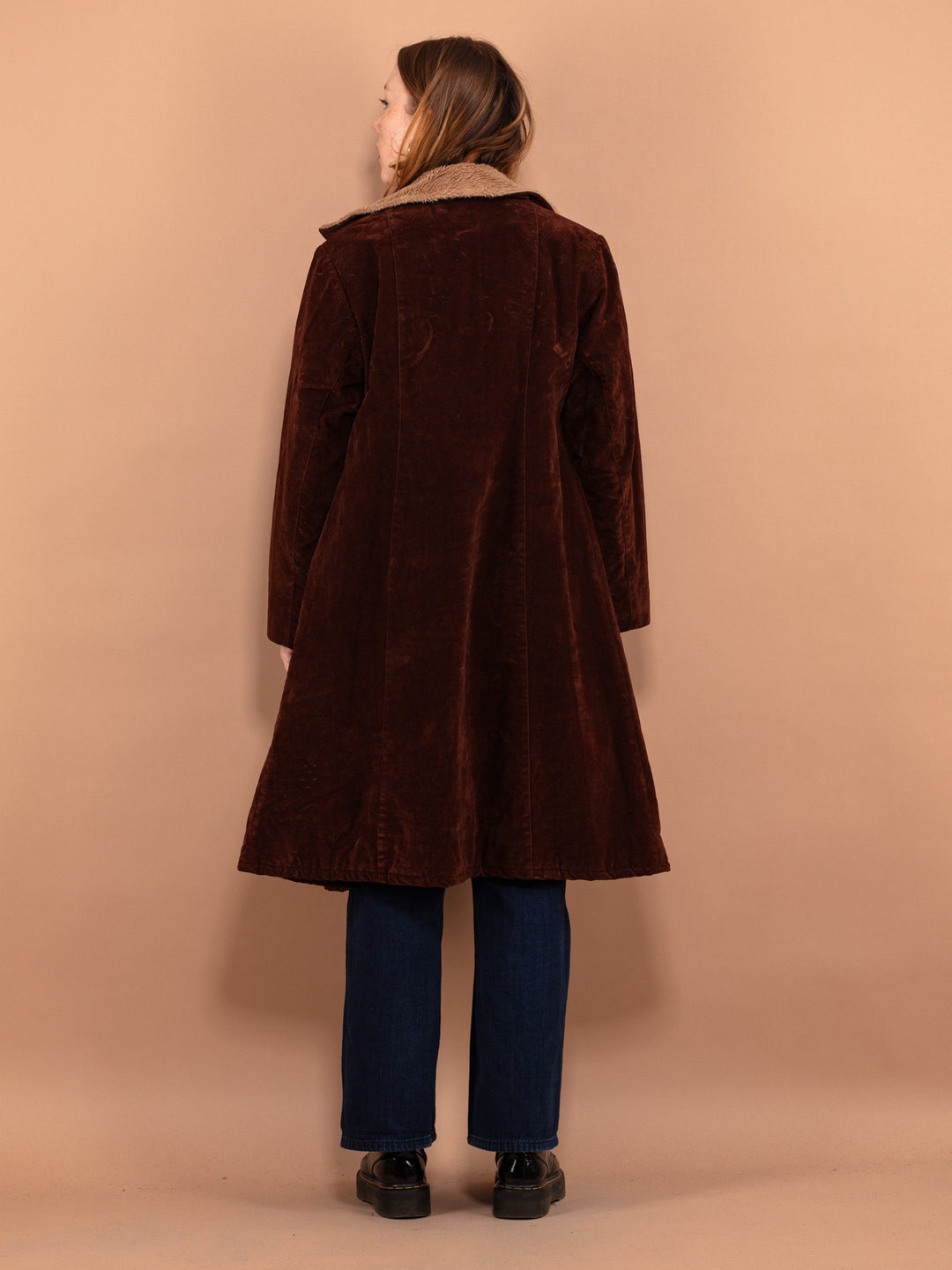 Vintage 90's Women Oversized Sherpa Coat in Brown - NorthernGrip