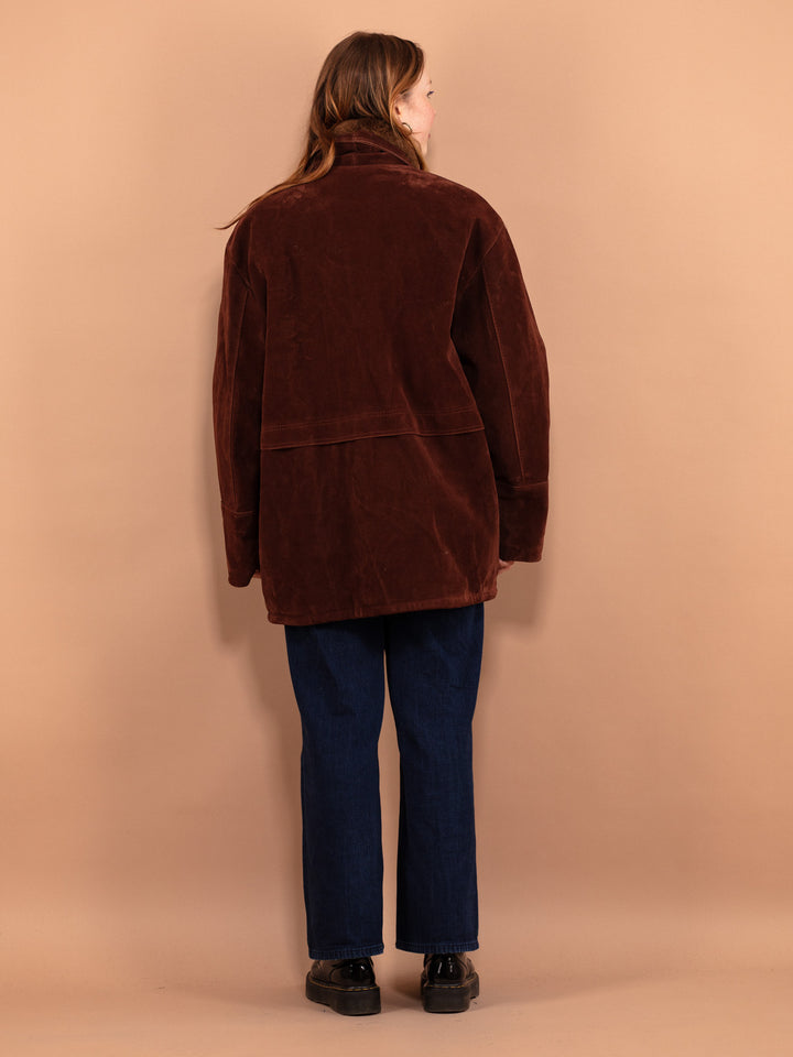 Vintage 90's Women Oversized Sherpa Coat in Brown - NorthernGrip