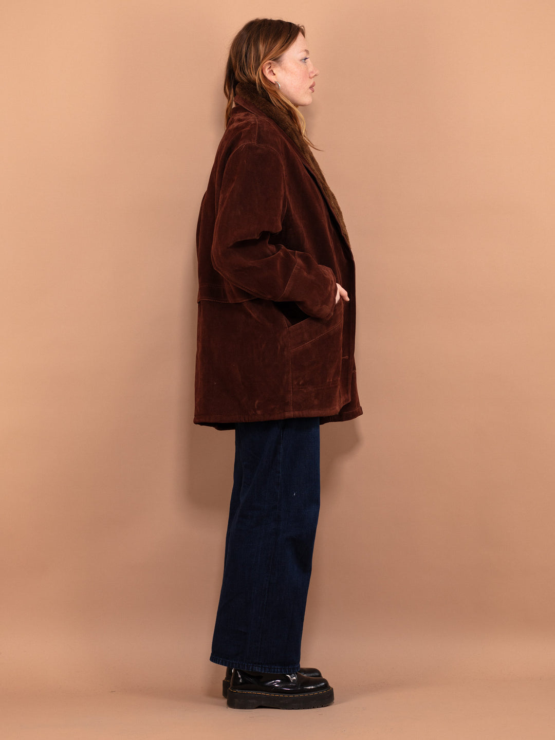 Vintage 90's Women Oversized Sherpa Coat in Brown - NorthernGrip