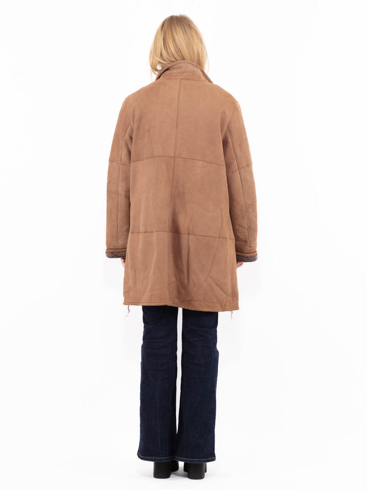 Vintage 90's Women Sheepskin Coat in BrownA1080
