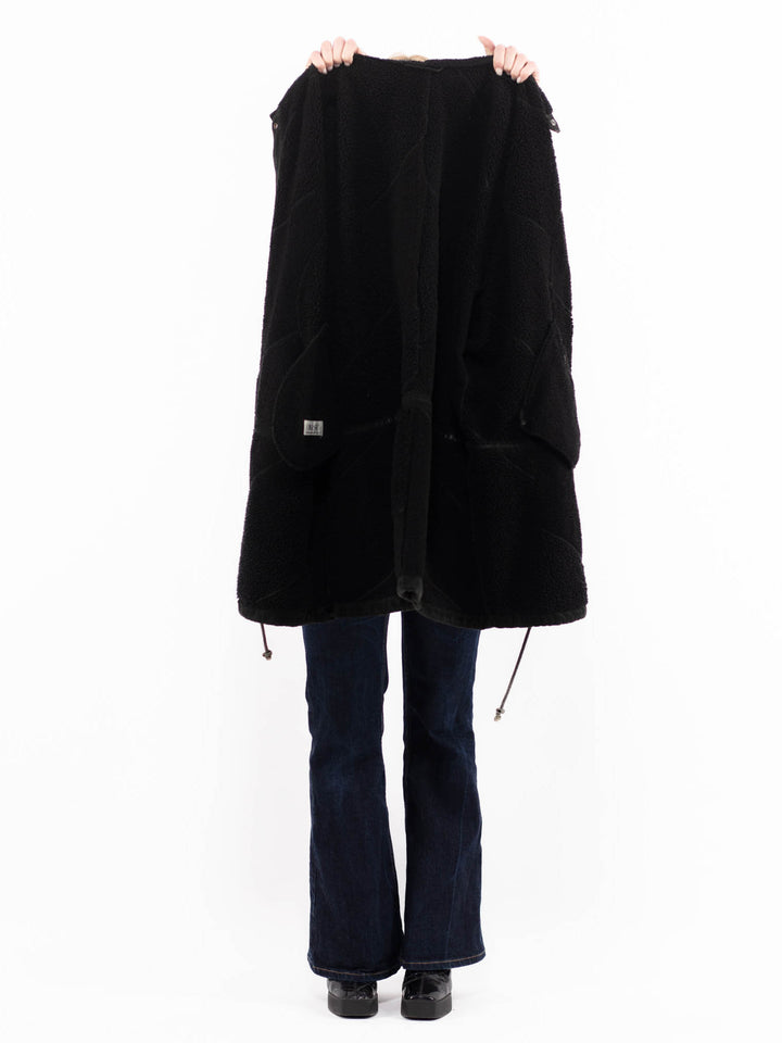Vintage 90's Women Sheepskin Coat in BlackA1082