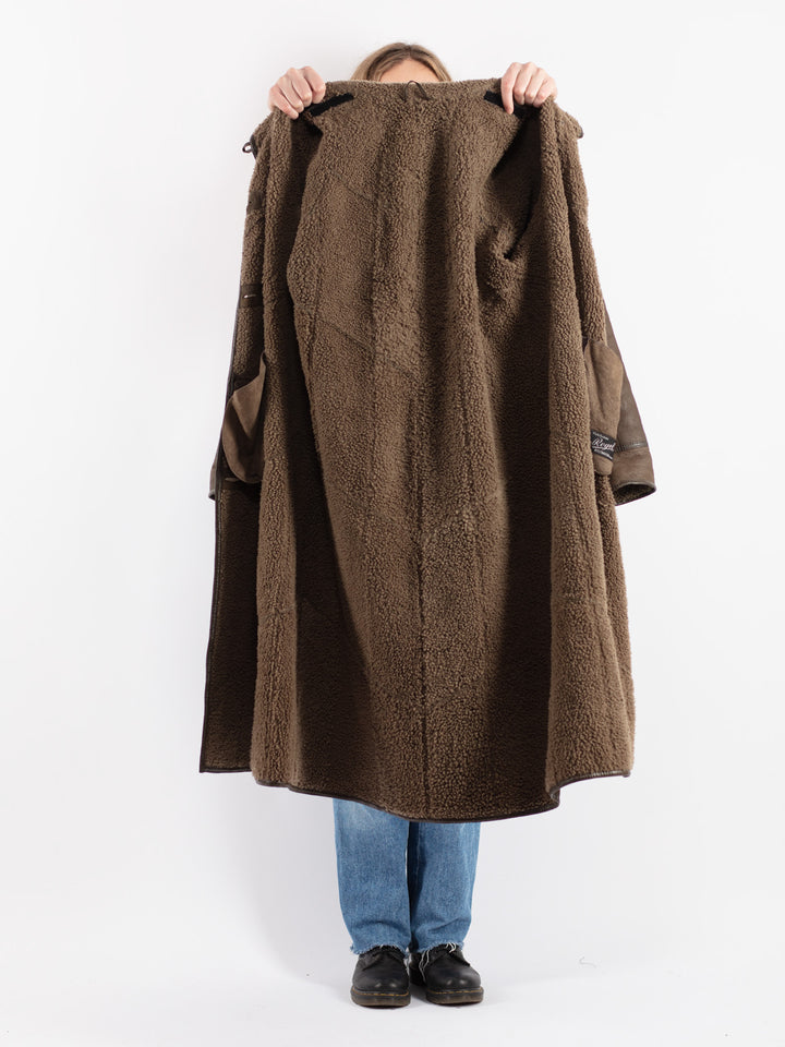 Vintage 90's Women Sheepskin Coat in BrownV9043