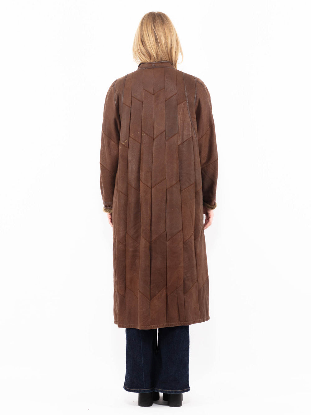 Vintage 90's Women Sheepskin Coat in BrownA1109