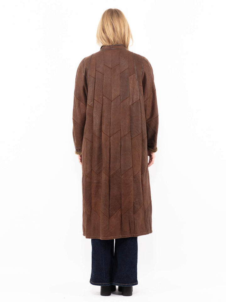 Vintage 90's Women Sheepskin Coat in BrownA1109