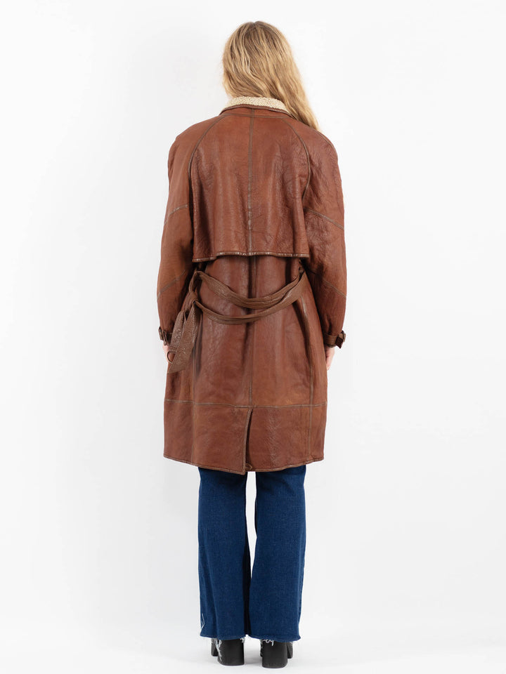 Vintage 90's Women Sheepskin Coat in BrownV9894