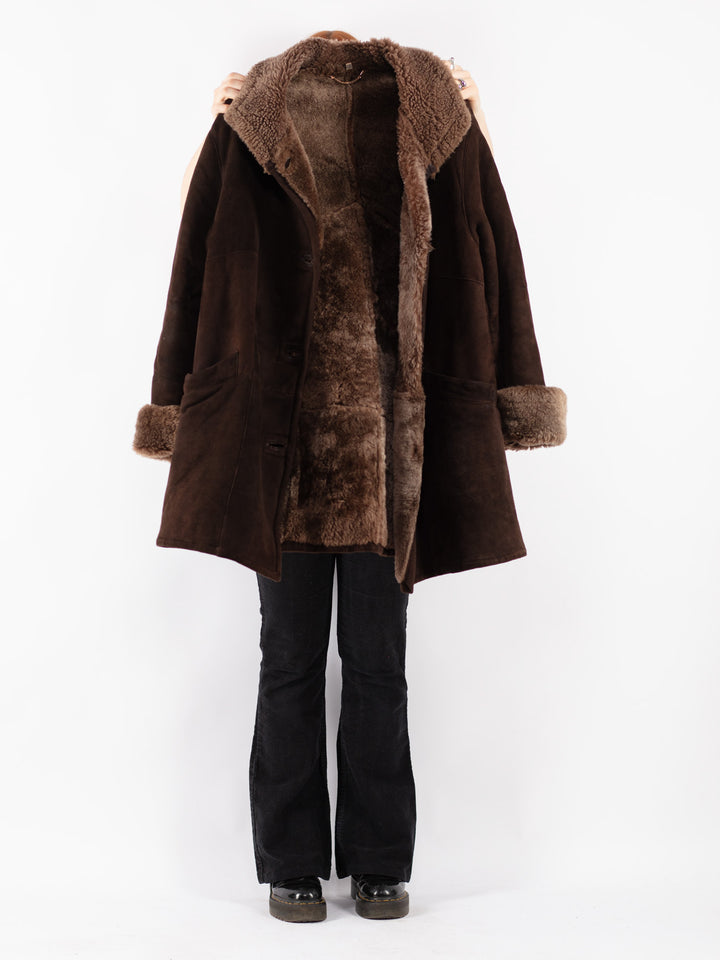 Vintage Women Sheepskin in Brown