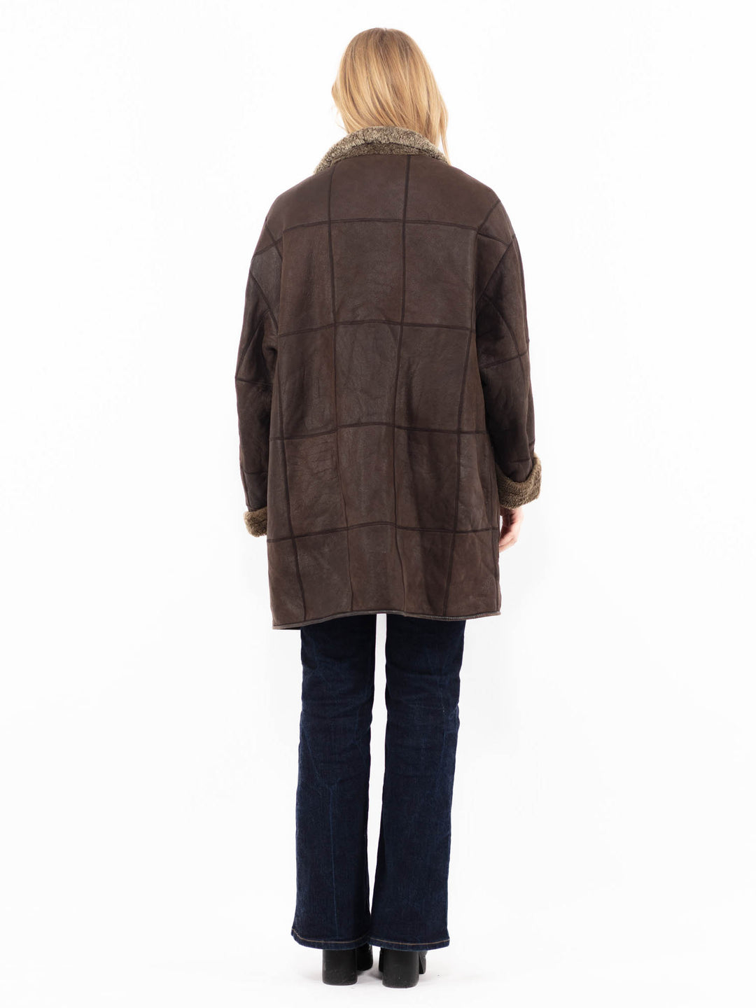 Vintage 90's Women Sheepskin Coat in BrownA1166