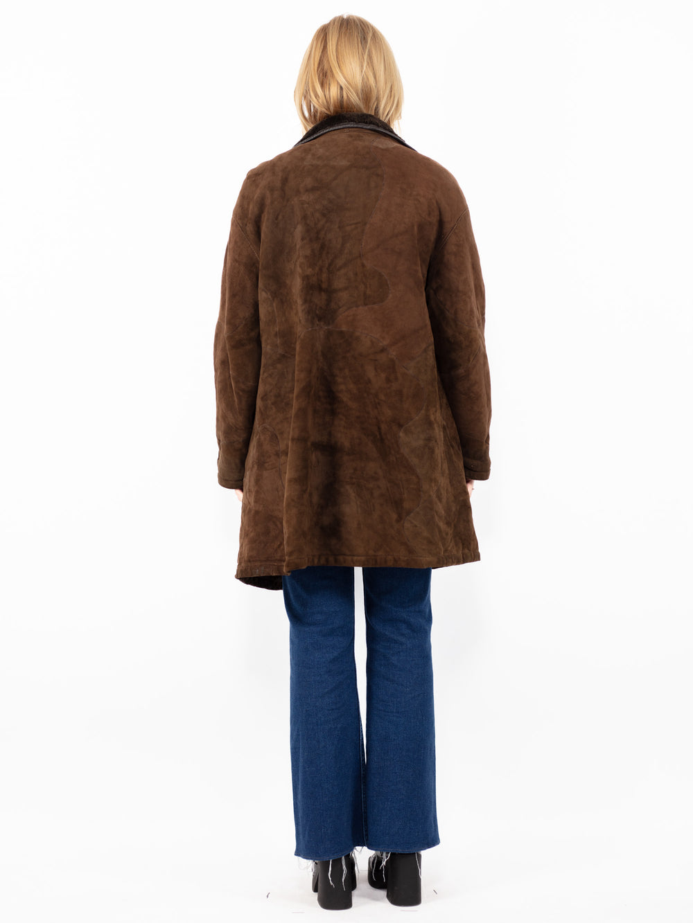 Vintage 90's Women Sheepskin Coat in BrownA0839