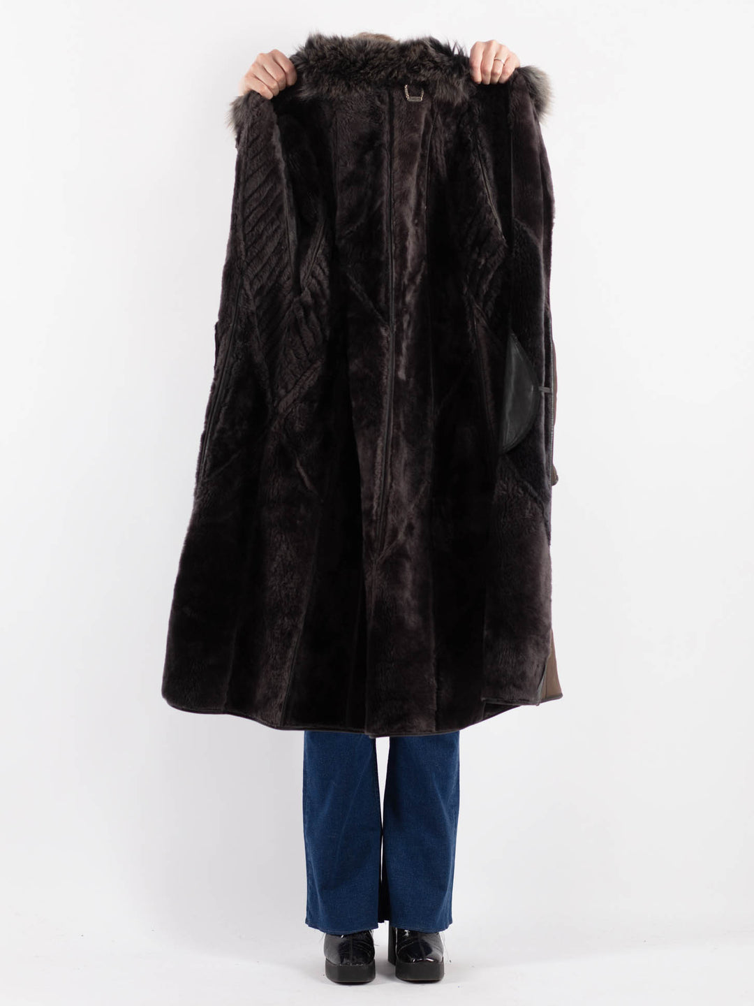 Vintage 90's Women Sheepskin Coat in BrownV9213