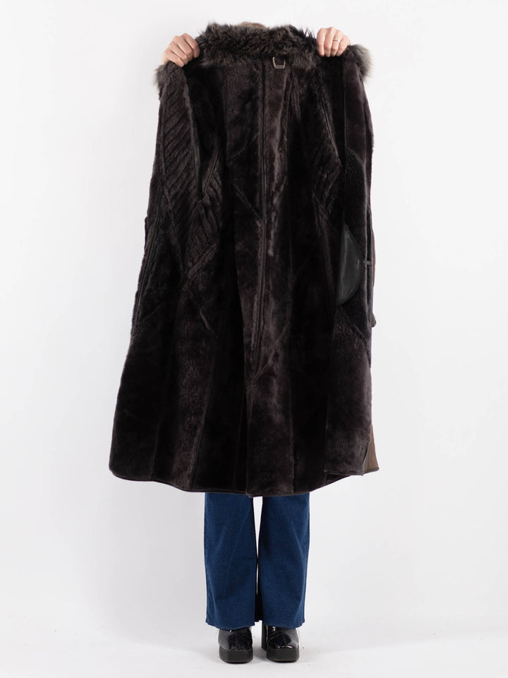 Vintage 90's Women Sheepskin Coat in BrownV9213
