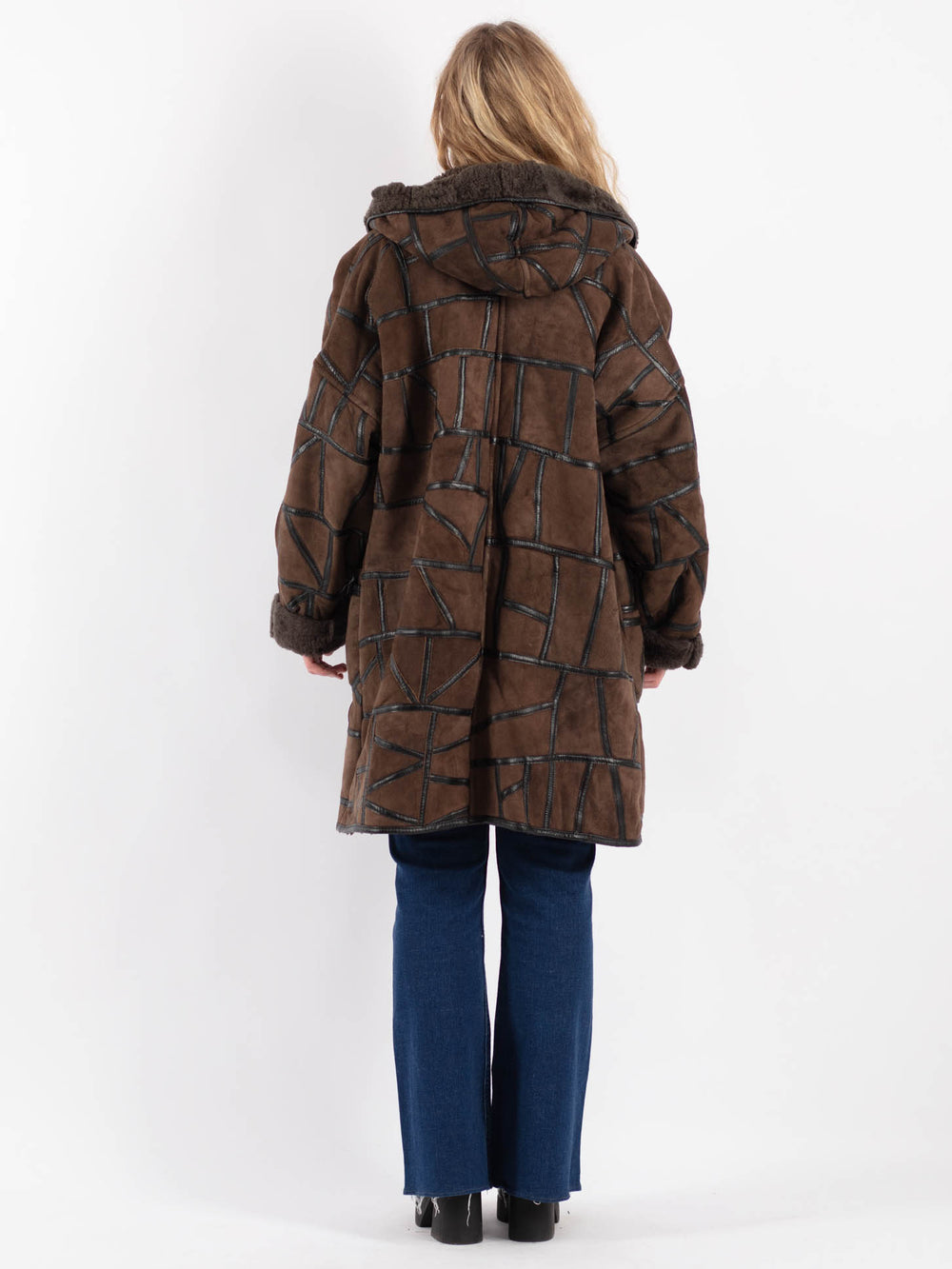 Vintage 90's Women Sheepskin Coat in BrownV9221