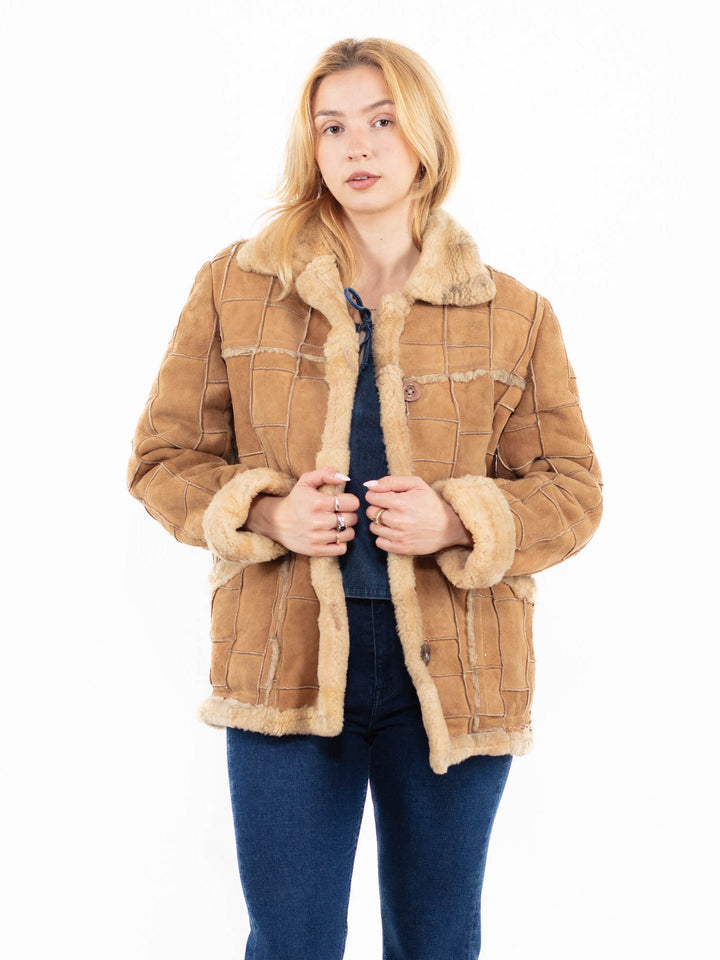 Vintage 90's Women Sheepskin Jacket in BrownA0040