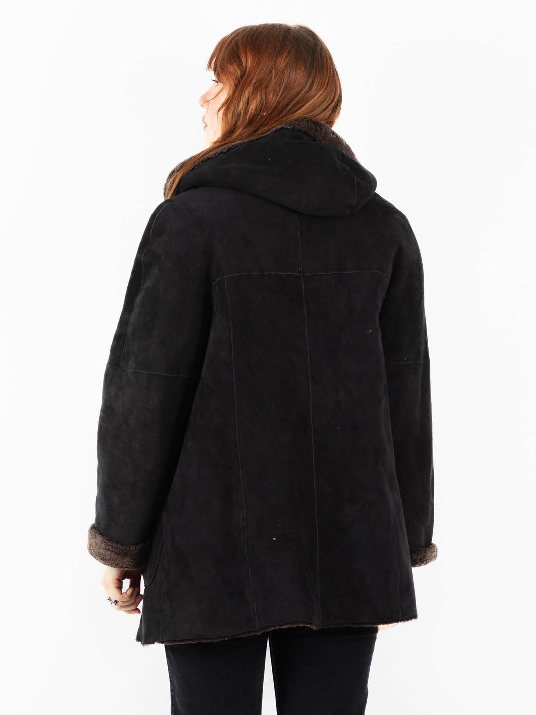 Vintage 90's Women Sheepskin Jacket in BlackV9749