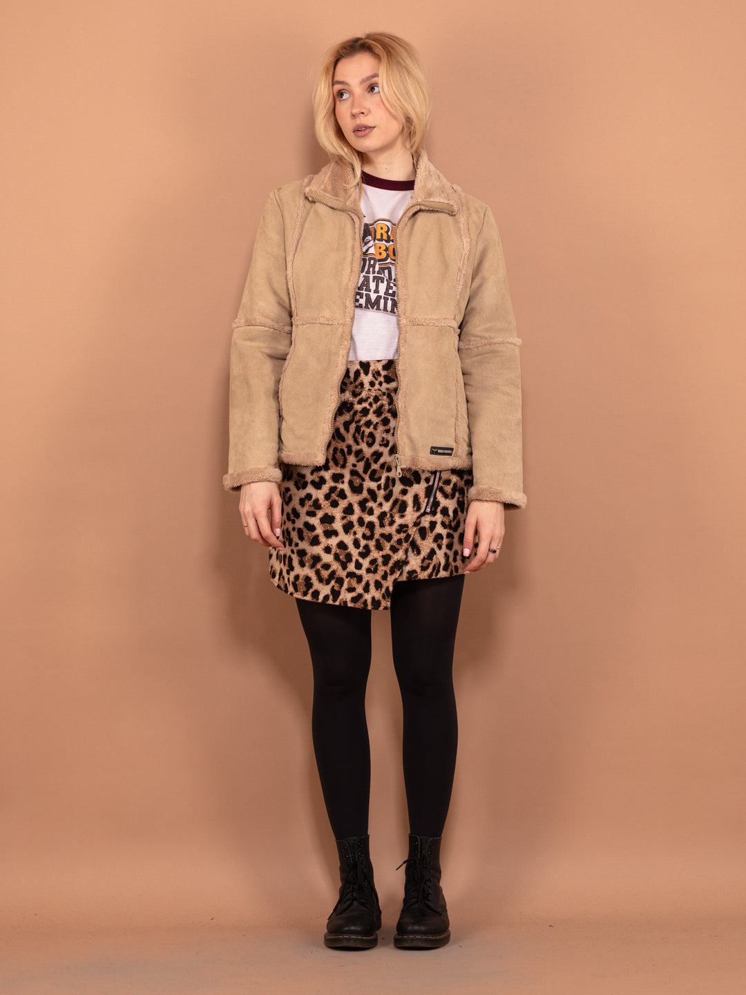 Vintage 90's Women Sherpa Jacket in Beige - NorthernGrip