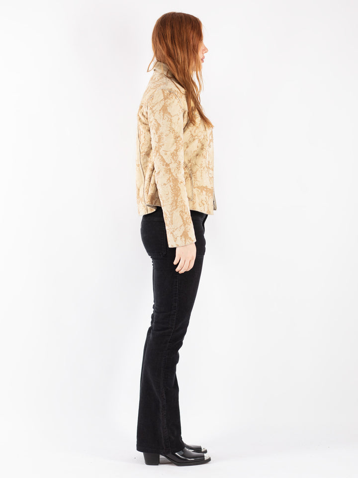 Vintage 90's Women Sherpa Jacket in Beige