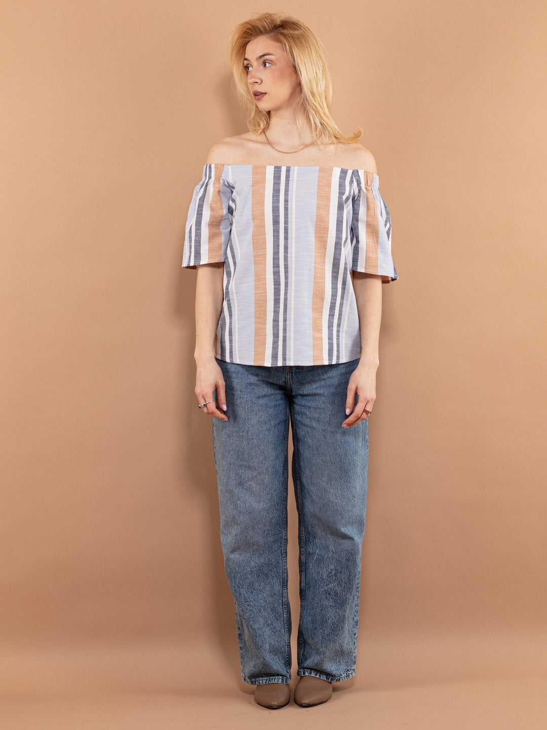 Vintage 00's Women Striped Blouse in Multi - NorthernGrip