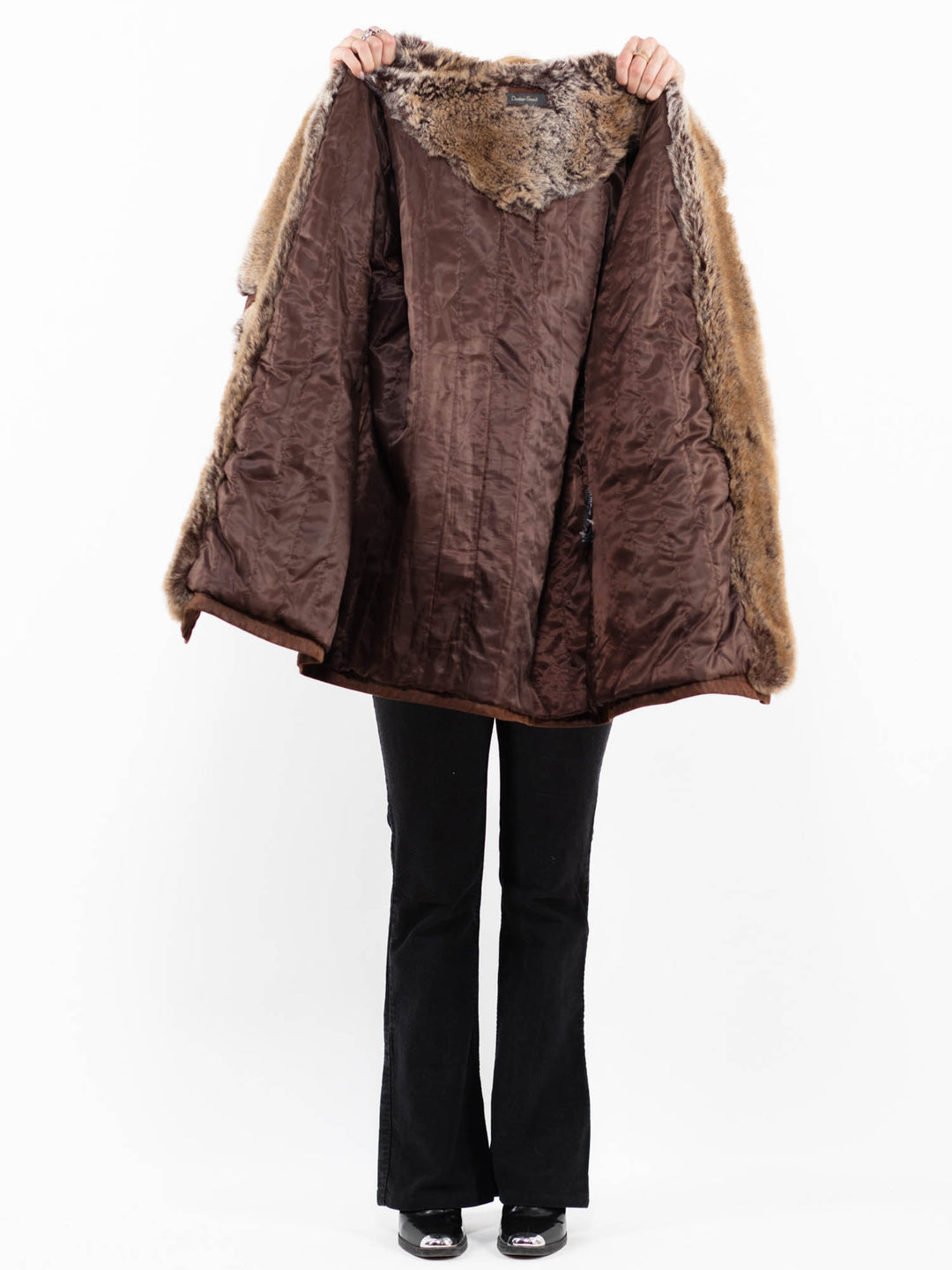 Vintage 90's Women Suede Sherpa in BrownA0191