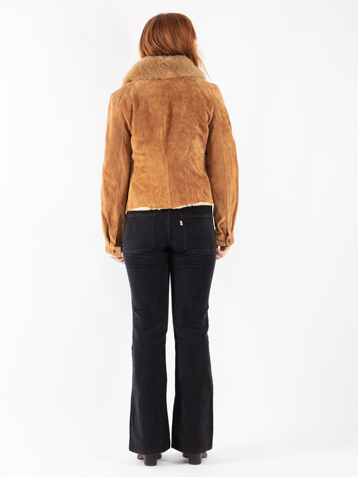 Vintage 90's Women Suede Sherpa in Brown