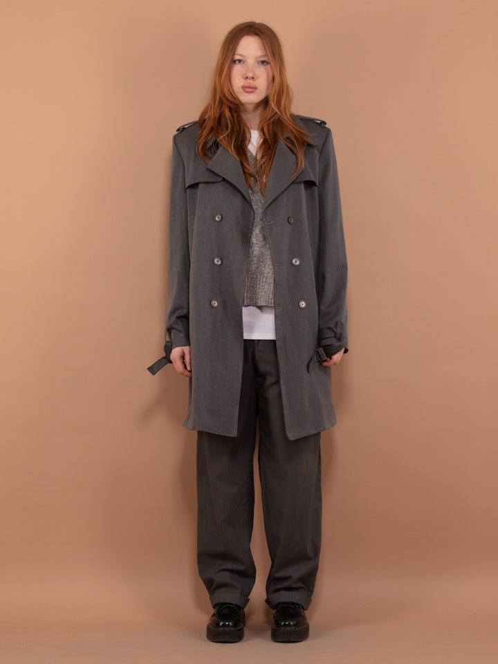 Vintage 90's Women Trench Coat in Gray - NorthernGrip