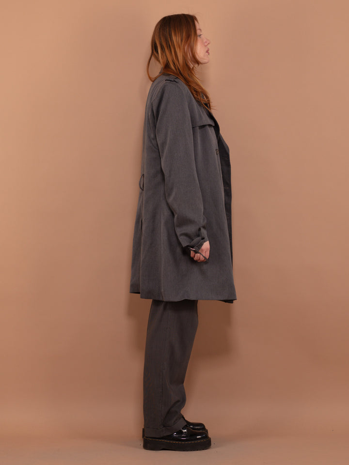 Vintage 90's Women Trench Coat in Gray - NorthernGrip