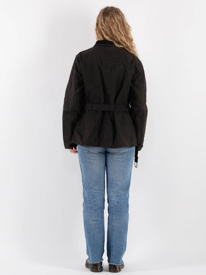 Vintage 90's Women Waxed Cotton Jacket in Brown - NorthernGrip