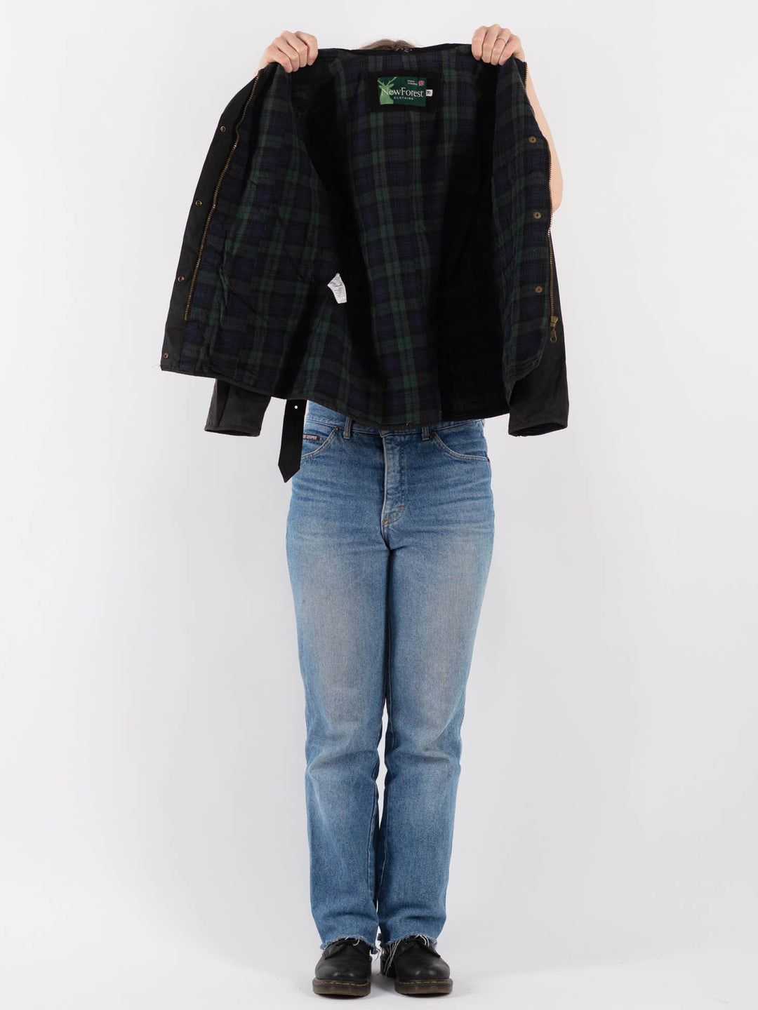 Vintage 90's Women Waxed Cotton Jacket in Black - NorthernGrip