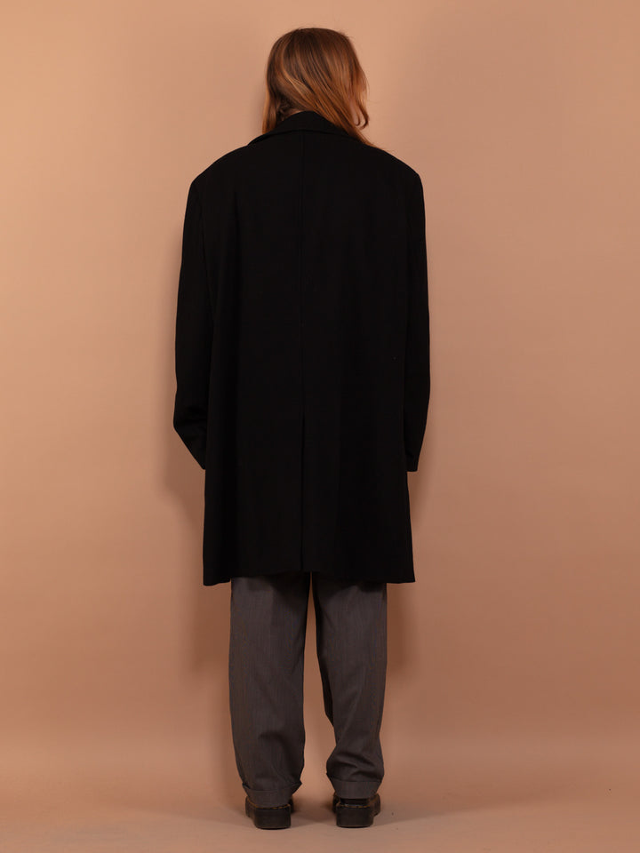 Vintage 90's Women Wool Blend Coat in Black - NorthernGrip