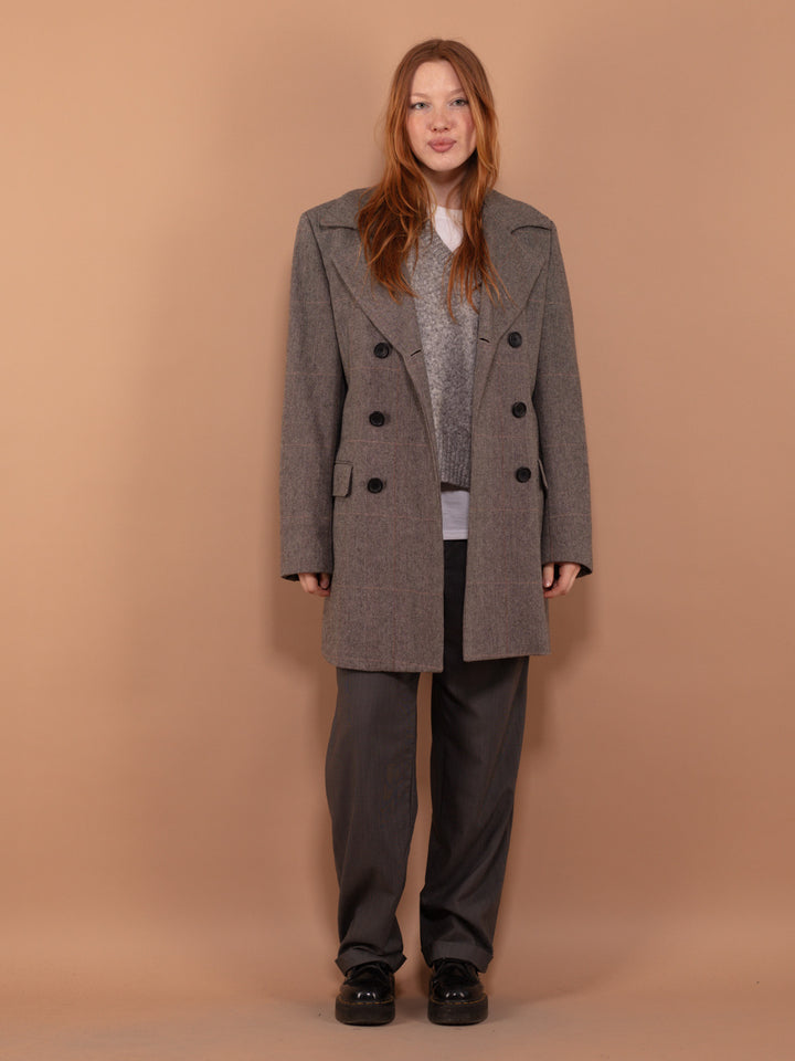 Vintage 90's Women Wool Blend Coat in Gray - NorthernGrip