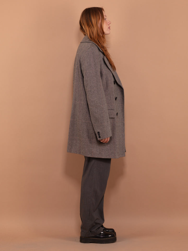 Vintage 90's Women Wool Blend Coat in Gray - NorthernGrip