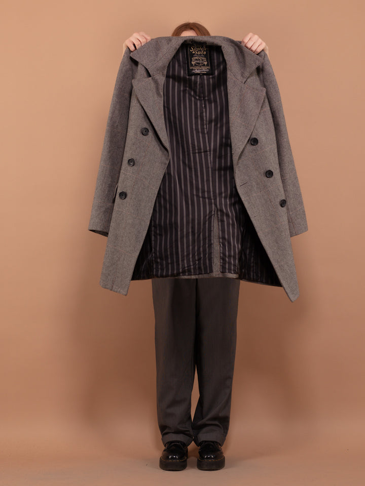 Vintage 90's Women Wool Blend Coat in Gray - NorthernGrip