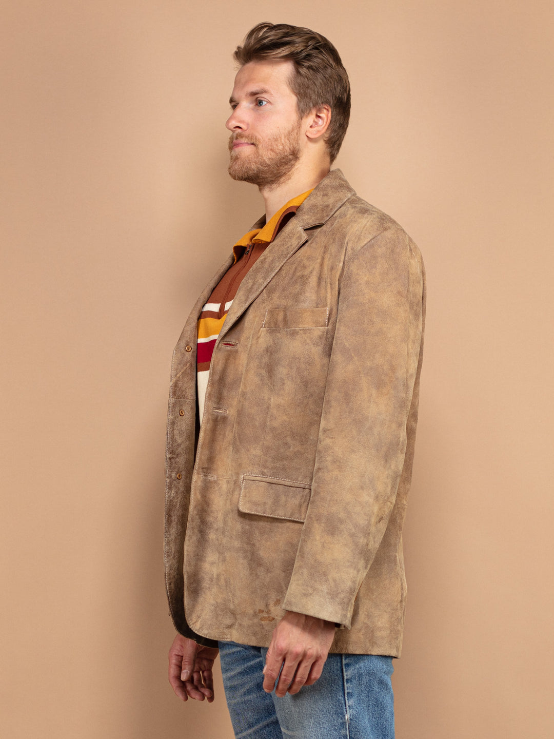 Vintage 90's Men Suede Jacket in Brown - NorthernGrip