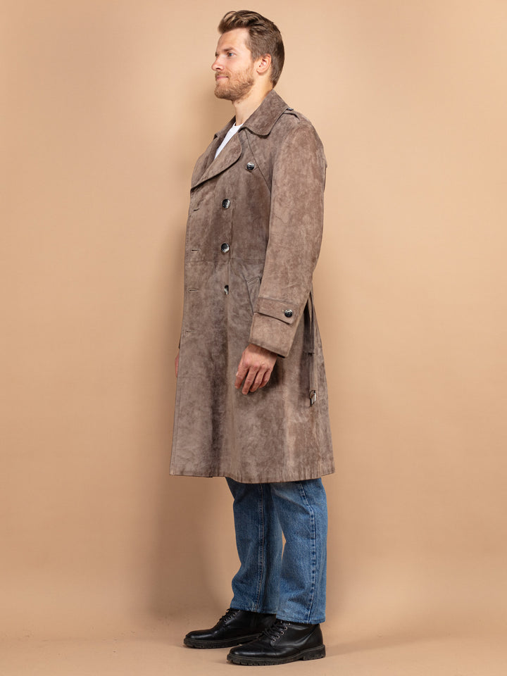 Vintage 70's Men Suede Coat in Brown - NorthernGrip