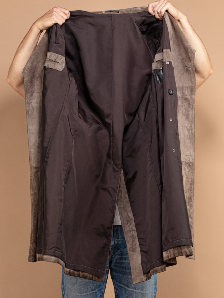 Vintage 70's Men Suede Coat in Brown - NorthernGrip