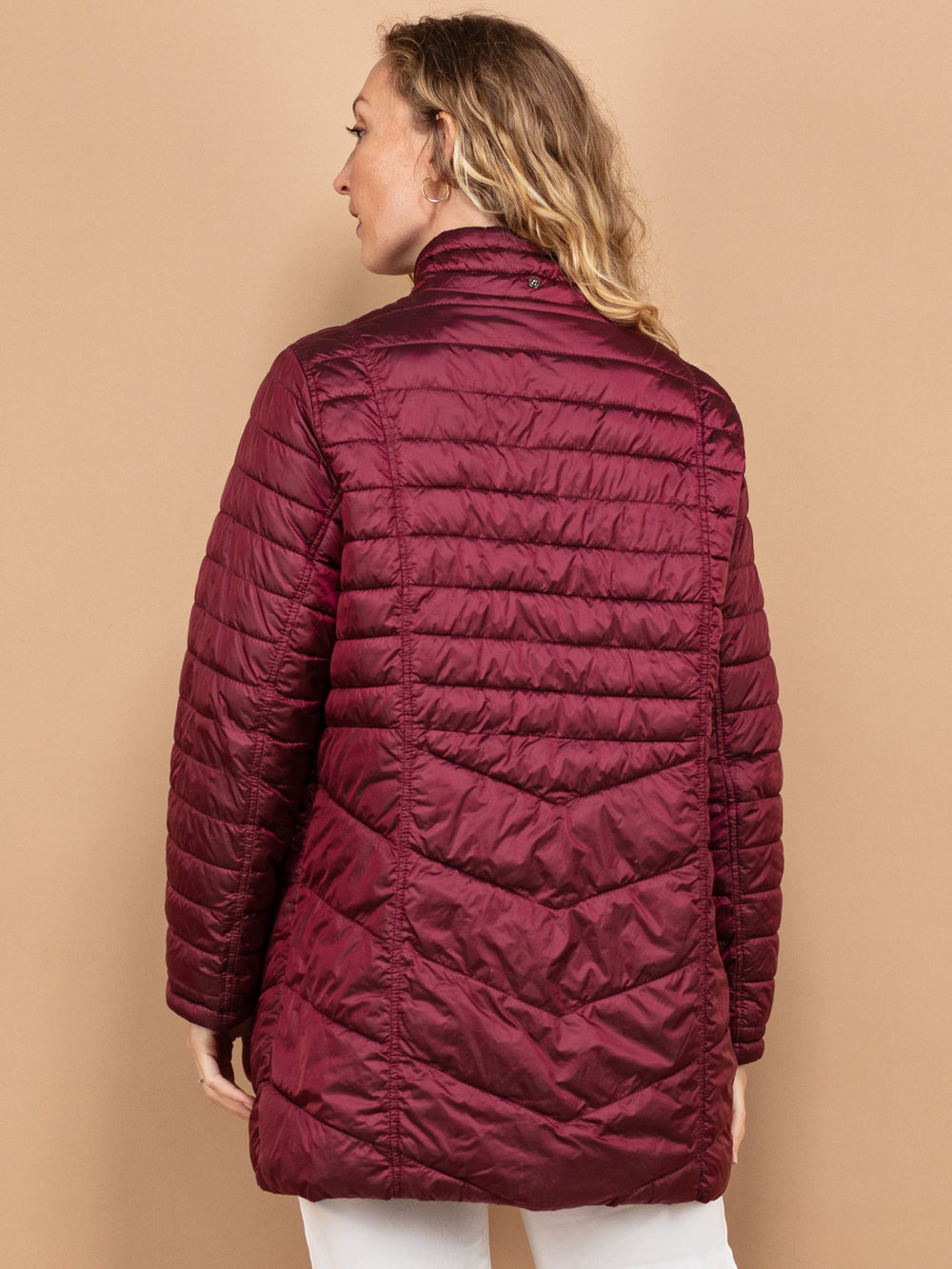 Vintage 00's Women Barbour Linton Quilt Jacket in Maroon - NorthernGrip