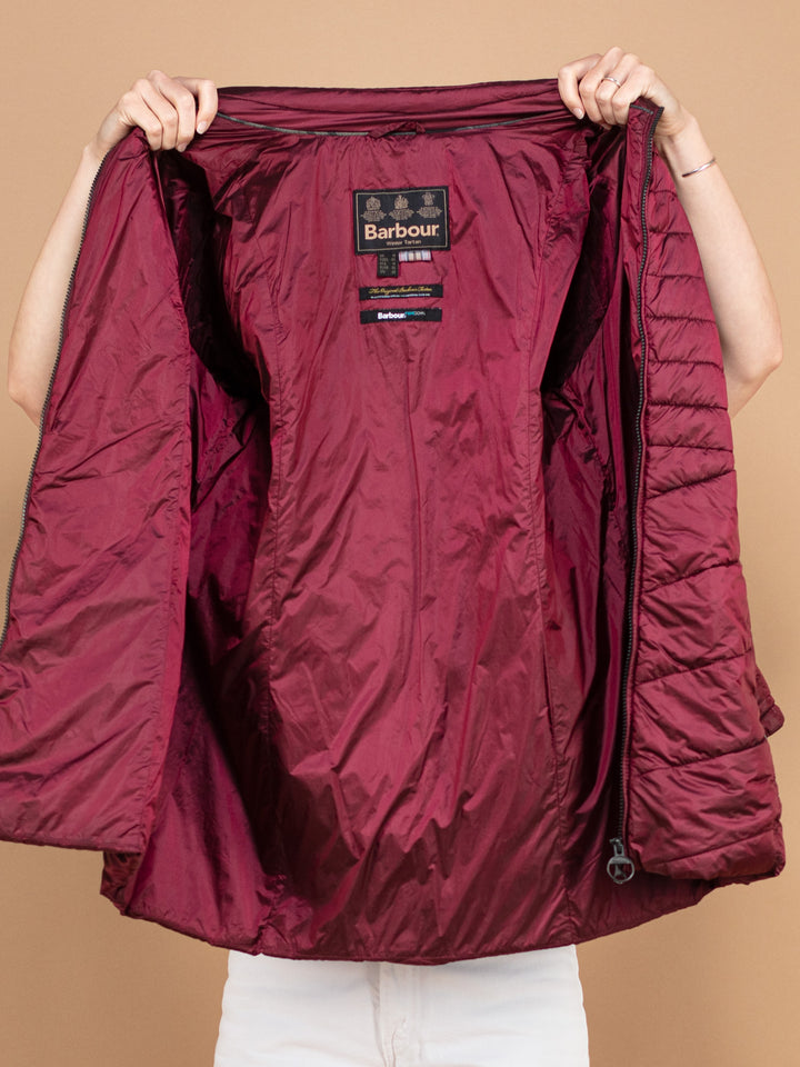 Vintage 00's Women Barbour Linton Quilt Jacket in Maroon - NorthernGrip