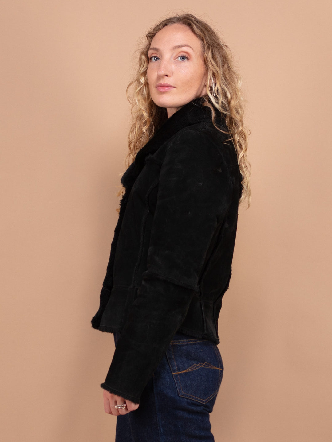 Vintage 00's Women Suede Jacket in Black - NorthernGrip