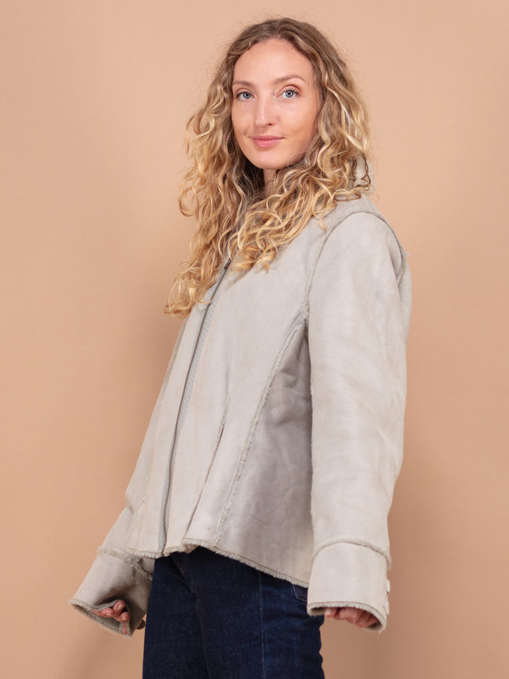 Vintage 90's Faux Fur Lined Jacket in Grey - NorthernGrip
